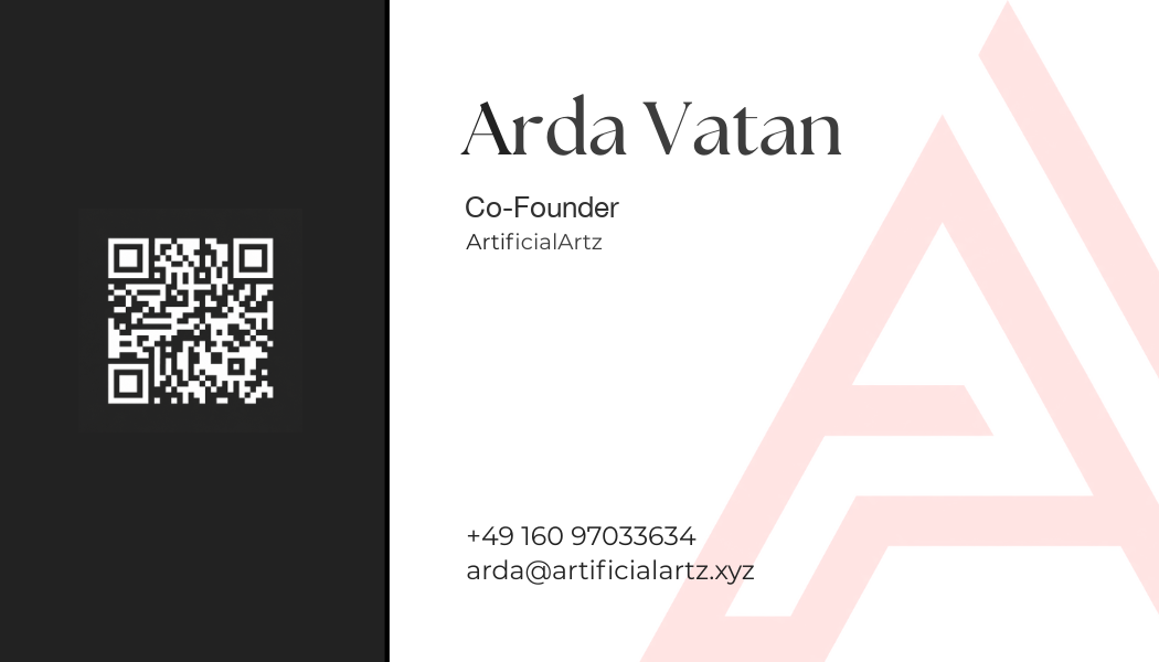 Business card front — Arda Vatan