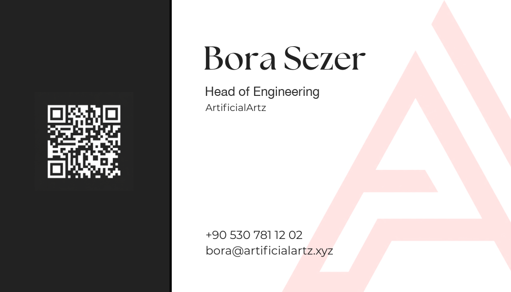 Business card front — Bora Sezer